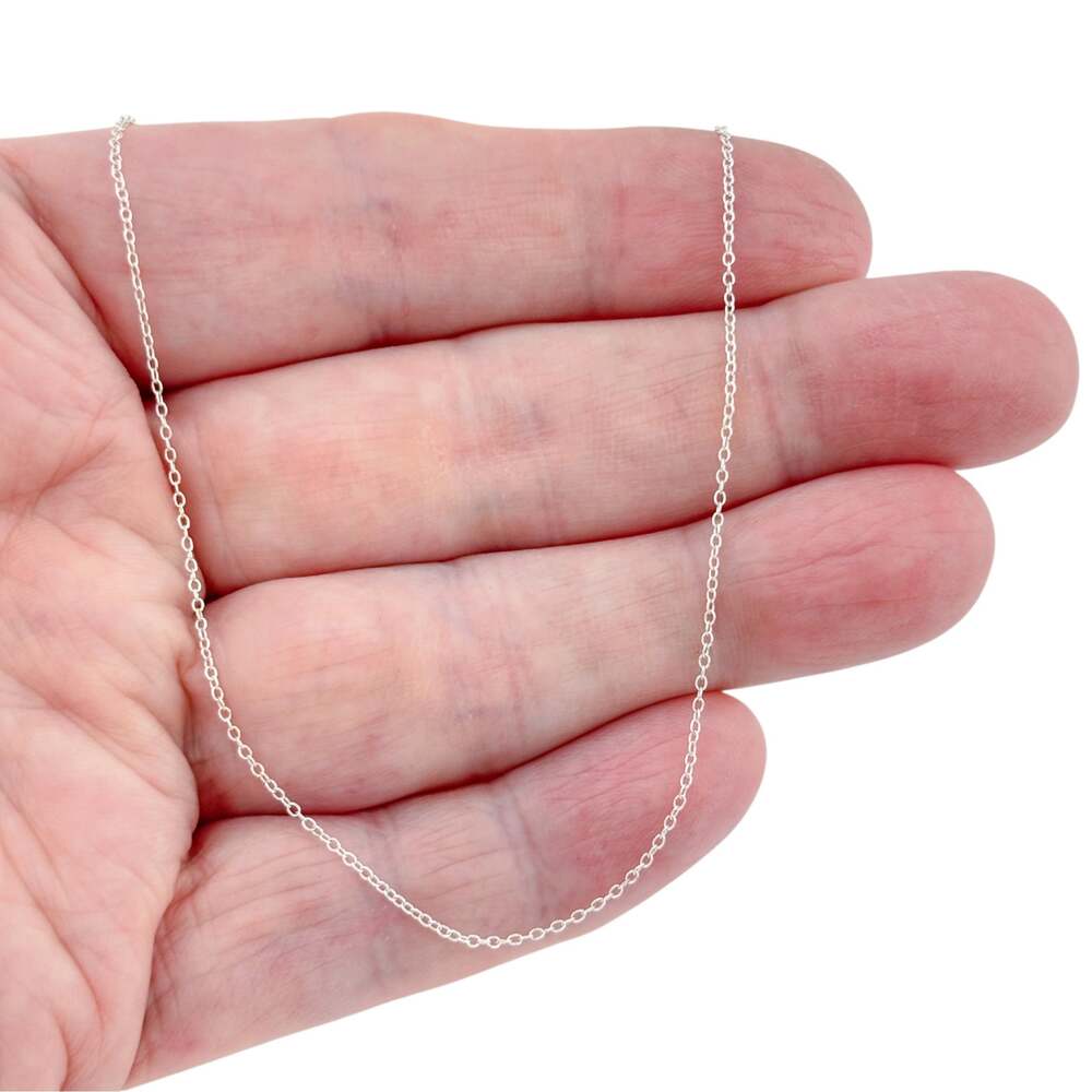 Vintage Italian Sterling Silver 925 Fine Cable Chain Necklace 18.5 Inches